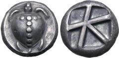PADUANS Modern Reproduction: Islands off Attica, Aegina AR Stater. Circa 470-440 BC. Sea turtle, head in profile, with 'T' design in pellets on shell / Large square incuse with skew pattern. Cf. Meado