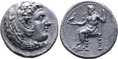 Greek Kingdom of Macedon, Alexander III 'the Great' AR Dekadrachm. 'Babylon', circa 325-323 BC. Head of Herakles to right, wearing lion skin headdress / Zeus Aëtophoros seated to left, on throne with 