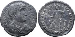 Roman Imperial Priscus Attalus AR '24 Siliquae'. Rome, AD 409-410. PRISCVS ATTALVS P F AVG, draped and cuirassed bust to right, wearing diadem with row of jewels between double row of pearls / INVICTA