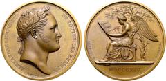 Napoleon France, First Empire. Napoléon I, with Alexander I, Emperor of Russia, Æ Medal. Commemorating Emperor Alexander's visit to Paris. Dated 1814. Dies by Andrieu; Denon, mintmaster. ALEXANDRE I E