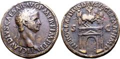 Paduans Claudius I Æ Cast Paduan Medallion. After Giovanni Cavino (1500-1570), circa 1600-1900. TI CLAVDIVS CAESAR AVG P M TR P IMP P P, laureate head to right / NERO CLAVDIVS DRVSVS GERMAN IMP, the t