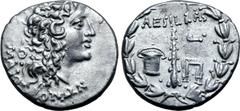 Greek Macedon under Roman Rule AR Tetradrachm. Circa 95-70 BC. Aesillas, quaestor. Head of the deified Alexander III 'the Great' to right; Θ behind neck, MAKEΔONΩN around / AESILLAS Q, money chest, cl