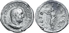 Roman Imperial Balbinus AR Denarius. Rome, AD 238. IMP C D CAEL BALBINVS AVG, laureate, draped and cuirassed bust to right / VICTORIA AVGG, Victory standing facing, head to left, holding wreath and pa