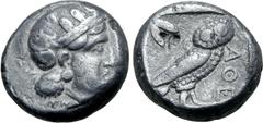 Greek Baktria, 'Athenian Series' AR Tetradrachm. Stasanor, satrap(?). Uncertain mint in the Oxus region, circa 321-245 BC. Attic standard. Head of Athena to right, wearing earring, necklace, and crest