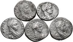 Roman Provincial Lot of 5 Roman Provincial BI Tetradrachms. Lot sold as seen - no returns.