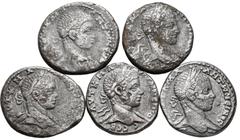 Roman Provincial Lot of 5 Roman Provincial BI Tetradrachms. Lot sold as seen - no returns.