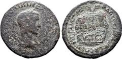 Roman Provincial Valerian I Æ 30mm of Nysa, Lydia. AD 253-260. Ail. Ioul. Proklos Euboulianos, grammateus. [...]ΠO ΛΙΚΙN[...], laureate, draped and cuirassed bust to right / ΕΠΙ ΓΡ(ligate) ΑΙΛ [ΠΡΟ]ΚΛ