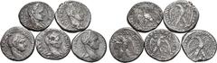 Roman Provincial Lot of 5 Roman Provincial BI Tetradrachms. Lot sold as seen - no returns.
