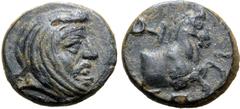 VECCHI Satraps of Sparda (Achaemenid Ionia and Lydia), Spithridates Æ 11mm. Circa 334 BC. Head of satrap to right, wearing Persian headdress / Forepart of horse to right; monogram to upper left; ΣΠ-I 