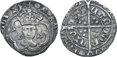 Medieval and World Great Britain, Tudor. Henry VII AR Half Groat. Facing Bust issue, class IIIc. Canterbury mint, under Archbishop John Morton; im: tun. Struck 1498-1499. HENR[IC•DI•GRA•REX•A]NGL•Z•F,
