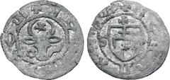 Medieval and World Romania, Moldavia (Principality). Anonymous BI Groat. Time of Alexandru cel Bun and his sons, circa 1432-1457. ✠ I O [...] O W, facing bull's head; star above, rosette and crescent 