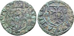 Medieval and World Romania, Moldavia (Principality). Ştefan IV cel Tânăr Æ Groat. 1517-1527. Facing bull's head within coat of arms, star above, rosette to left, crescent to right / Coat of arms with 