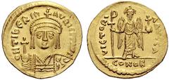 IMPORTANT COLLECTION OF BYZANTINE COINS MAURICIUS TIBERIUS, 582-602 Mint of Constantinople Born 539 AD in Arabissos/Cappadocia, Mauricius Tiberius made a career in the army, becoming comes excubitorum