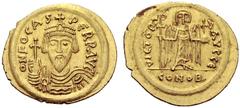IMPORTANT COLLECTION OF BYZANTINE COINS PHOCAS, 602-610 Unknown Mint in the Balkans (Salona?) Solidus 603/607. Obv. O N FOCAS - PЄRP AVG Crowned, draped and cuirassed bust facing. Globe cruciger in r.