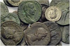 ANCIENT COINS LOTS Roman Empire Severus Alexander, 222-235. 9 Denarii. 33 Sestertii. 1 Dupondius. 9 Asses. Orbiana. 2 Denarii. Julia Mamea. 2 Denarii. 17 Sestertii. Fine-very fine. (73)