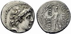 Ancient Coins COINS OF THE GREEK WORLD Seleucid Kingdom Antiochos VII Euergetes (Sidetes). 138-129 . Tetradrachm. Posthumous imitative issue of Cappadocia 130/80. Head of Antiochos VII with diadem r. 
