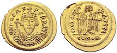 Ancient Coins BYZANTINE EMPIRE Phocas, 602-610. Solidus 603/607, unknown mint in the Balkans (Salona?). Crowned, draped and cuirassed bust facing. Globe cruciger in r. hand. Rev. Angel standing facing