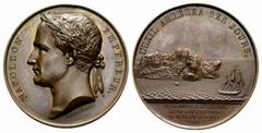 WORLD COINS FRANKREICH I. Kaiserreich. Napoleon I. 1804-1815. Bronzemedaille 1841. Erinnerung an seinen Tod im Jahre 1821 auf St. Helena. Stempel von Borrel. Belorbeertes Brustbild nach links. Rv. Ans