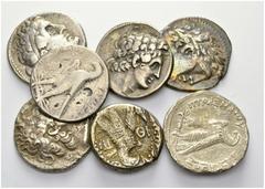COINS OF THE GREEK WORLD Lots Ptolemaic Kingdom. 7 Tetradrachms. Very good-about very fine. (7)*