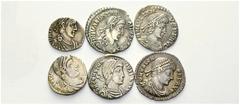 ROMAN EMPIRE Lots Constantius II. Siliqua. Julianus II. Siliqua. Jovianus. Siliqua. Valens. Siliqua. Theodosius I. Siliqua. Honorius. Siliqua. Very fine-extremely fine. (6)*