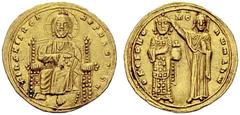 BYZANTINE EMPIRE Romanus III, 1028-1034. Histamenon nomisma (solidus) 1028/1034, Constantinopolis. Christ enthroned facing. Rev. Emperor on l. standing facing, being crowned by Virgin without nimbus s