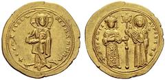 BYZANTINE EMPIRE Theodora, 1055-1056. Histamenon nomisma (solidus) 1055/1056, Constantinopolis. Christ standing facing on footstool, with crossed nimbus, wearing pallium and colobium and holding Book 