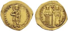 BYZANTINE EMPIRE Theodora, 1055-1056. Histamenon nomisma (solidus) 1055/1056, Constantinopolis. Christ standing facing on footstool, with crossed nimbus, wearing pallium and colobium and holding Book 