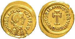 HERACLIUS, 610-641, WITH HERACLIUS CONSTANTINUS Mint of Ravenna Tremissis 610-613. Obv. DN HЄRACL + IVS PP AVG Draped, cuirassed bust with diadem to r. Rev. VICTORIA AVGVSTORVN Cross. CONOB beneath. S