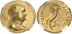 COINS OF THE GREEK WORLD. PTOLEMAIC KINGDOM. Ptolemy III Euergetes, 246-222 BC. Gold octodrachm (Mnaieion) 221-205 BC, Alexandria, struck under Ptolemy IV. Radiate bust of Ptolemy III to right, wearin