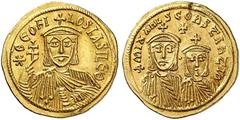 BYZANTINE EMPIRE. Theophilus, 829-842. Solidus 831-840, Constantinople. ΘЄOFI - LOS bASILЄ/Θ Crowned bust with short beard, in loros, facing, in right hand globus cruciger, in left hand cruciform scep