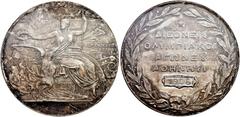GRIECHENLAND. Georg I. 1863-1913. Versilberte Bronzemedaille 1906. Olympiade in Athen. Gadoury 2 b. Selten / Rare. PCGS MS63. (~€ 345/USD 400) Das durch PCGS zweithöchstbewertete Exemplar / Second fin