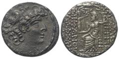 Greek Seleukidisches Königreich. Philippos I. Philadelphos (95/4 - 76/5 v. Chr.). Tetradrachme (Silber). Nach 47 v. Chr. Antiochia am Orontes (Axios). Posthume Prägung im Namen Philipps. Vs: Kopf des 
