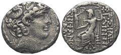 Greek Seleukidisches Königreich. Philippos I. Philadelphos (95/4 - 76/5 v. Chr.). Tetradrachme (Silber). Nach 47 v. Chr. Antiochia am Orontes (Axios). Posthume Prägung im Namen Philipps. Vs: Kopf des 