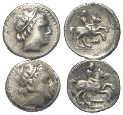 Lots - Ancient Coins Griechische Münzen - Lots. Philippos II. (Königreich Makedonien). Lot (2 Stück, Silber): 1/5 Tetradrachme; ca. 5. - 4. Jhdt. v. Chr. Sehr schön - fast sehr schön. Verkauft wie bes
