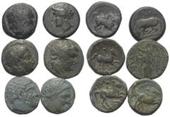 Lots - Ancient Coins Griechische Münzen - Lots. Unter anderem: Philippos II. (Königreich Makedonien) / Larissa (Thessalien). Lot (6 Stück): Bronze; ca. 4. - 3. Jhdt. v. Chr. Sehr schön - fast sehr sch