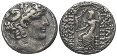 Greek Seleukidisches Königreich. Philippos I. Philadelphos (95/4 - 76/5 v. Chr.). Tetradrachme (Silber). Nach 47 v. Chr. Antiochia am Orontes (Axios). Posthume Prägung im Namen Philipps. Vs: Kopf des 