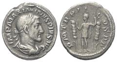 Roman Imperial Coinage Maximinus I. Thrax (235 - 238 n. Chr.). Denar (Silber). 236 n. Chr. Rom. Vs: IMP MAXIMINVS PIVS AVG. Büste mit Lorbeerkranz, Paludament und Panzer rechts. Rs: P M TR P II COS P 