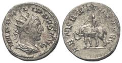 Roman Imperial Coinage Philippus I. Arabs (244 - 249 n. Chr.). Antoninian (Silber). 247 - 249 n. Chr. Rom. Vs: IMP PHILIPPVS AVG. Büste mit Strahlenkrone und Drapierung rechts. Rs: AETERNITAS AVGG. El