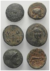 Lots - Ancient Coins Griechische Münzen - Lots. Unter anderem: Philippos III. (Königreich Makedonien) / Sardeis (Lydien) / Antiochos I. (Königreich der Seleukiden). Lot (6 Stück): Bronze; ca. 4. - 1. 