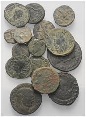 Lots - Ancient Coins Römische Münzen - Lots. Kaiserzeit. Lot (16 Stück, Kupferlegierung): Römische Kleinbronzen aus dem späten 3. Jh. (Severina), aus der Zeit der Tetrarchie, aus der Zeit der Söhne Ko