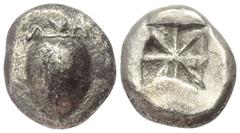 Greek Inseln vor Attika. Aigina. Stater (Silber). Ca. 525 - 475 v. Chr. Vs: Seeschildkröte. Rs: Quadratum incusum. 21 mm. 11,69 g. HGC 6, 428; Slg. Dewing 1655. Sehr schön.