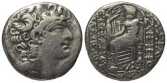 Greek Seleukidisches Königreich. Philippos I. Philadelphos (95/4 - 76/5 v. Chr.). Tetradrachme (Silber). 29 / 28 v. Chr. Antiochia am Orontes (Axios). Posthume Prägung im Namen Philipps. Vs: Kopf des 
