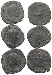 Lots - Ancient Coins Römische Münzen - Lots. Kaiserzeit. Lot (3 Stück, Bronze): Sesterzen des Philippus I. Arabs (244 - 249 n. Chr.) (2x) und Traianus Decius (249 - 251 n. Chr.). Fast sehr schön / seh