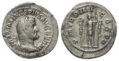 Roman Imperial Coinage Maximinus I. Thrax (235 - 238 n. Chr.). Denar (Silber). 238 n. Chr. Rom. Vs: MAXIMINVS PIVS AVG GERM. Büste mit Lorbeerkranz, Paludament und Panzer rechts. Rs: P M TR P IIII COS