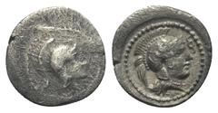 Greek Dynasten von Lykien. Unbestimmte Dynasten. 1/12 Stater (Obol, Silber). Um 400 / 380 v. Chr. Vs: Kopf der Athena mit attischem Helm rechts. Rs: Kopf der Athena mit attischem Helm rechts; im Feld 