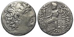 Greek Seleukidisches Königreich. Philippos I. Philadelphos (95/4 - 76/5 v. Chr.). Tetradrachme (Silber). Nach 47 v. Chr. Antiochia am Orontes (Axios). Posthume Prägung im Namen Philipps. Vs: Kopf des 