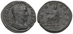 Roman Imperial Coinage Philippus I. Arabs (244 - 249 n. Chr.). Sesterz (Bronze). 159 - 160 n. Chr. Rom. Vs.: IMP M IVL PHILIPPVS AVG. Drapierte Büste mit Lorbeerkranz rechts. Rs.: P M TR P II COS P P.