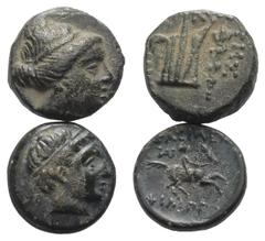 Lots - Ancient Coins Griechische Münzen - Lots. Philippos III. (Königreich Makedonien) / Knidos (Karien). Lot (2 Stück): Bronze; ca. 4. - 3. Jhdt. v. Chr. Sehr schön - fast sehr schön. Verkauft wie be