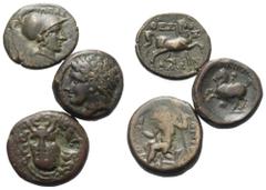 Lots - Ancient Coins Griechische Münzen - Lots. Philippos II. (Königreich Makedonien) / Thessalischer Bund (Thessalien). Lot (3 Stück): Bronze; ca. 4. - 2. Jhdt. v. Chr. Sehr schön - fast sehr schön. 
