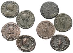 Lots - Ancient Coins Römische Münzen - Lots. Kaiserzeit. 4 Stück (Kupfer): Antoniniane von Frauen des 3. Jahrhunderts. Darunter Magna Urbica, Severina und Salonina (2x). Teils Patina, sehr schön, fast